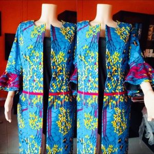 African Ankara Duster with mid sleeves